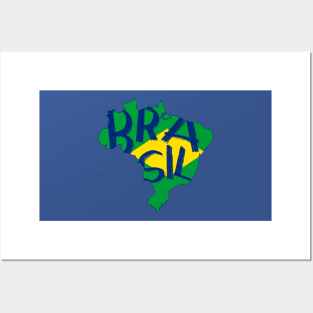 Brazil country typography Posters and Art